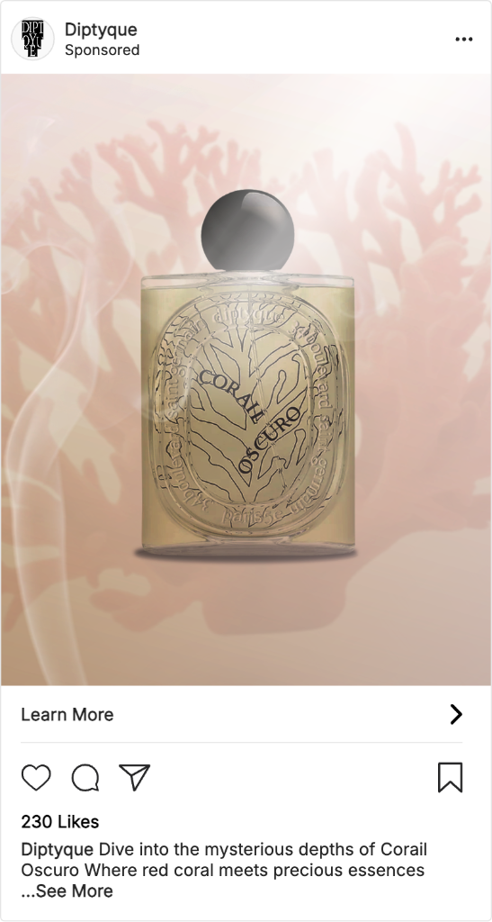 Les Essences de Diptyque — story Instagram